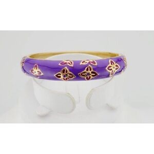 Purple and Gold Enamel Bangle Bracelet